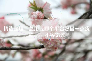 精选整理！急用钱哪个平台好借一点贷款app，不容错过