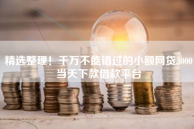 精选整理！千万不能错过的小额网贷3000当天下款借款平台