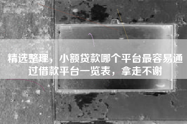 精选整理，小额贷款哪个平台最容易通过借款平台一览表，拿走不谢