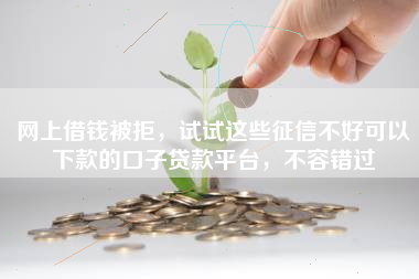 网上借钱被拒，试试这些征信不好可以下款的口子贷款平台，不容错过