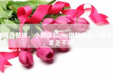精选整理，小额贷款1000借款平台一览表，拿走不谢