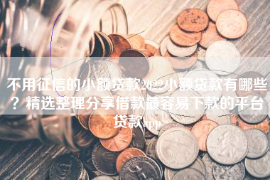 不用征信的小额贷款2022小额贷款有哪些？精选整理分享借款最容易下款的平台贷款app
