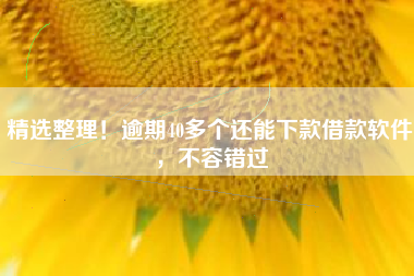 精选整理！逾期40多个还能下款借款软件，不容错过