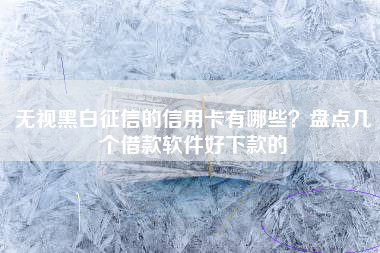无视黑白征信的信用卡有哪些？盘点几个借款软件好下款的