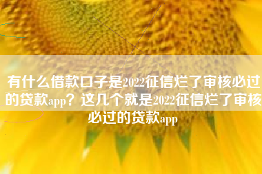 有什么借款口子是2022征信烂了审核必过的贷款app?这几个就是2022征信烂了审核必过的贷款app 有什么借款口子是2022征信烂了审核必过的贷款app?这几个就是2022征信烂了审核必过的贷款app
