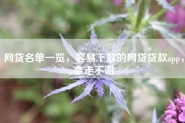 网贷名单一览，容易下款的网贷贷款app，拿走不谢