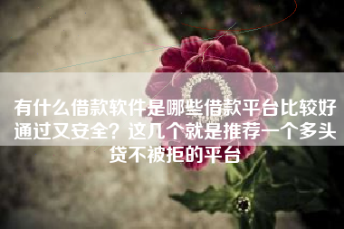 有什么借款软件是哪些借款平台比较好通过又安全?这几个就是推荐一个多头贷不被拒的平台 有什么借款软件是哪些借款平台比较好通过又安全?这几个就是推荐一个多头贷不被拒的平台