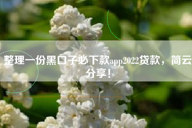 整理一份黑口子必下款app2022贷款，简云分享！