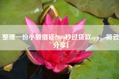 整理一份小额借钱2000秒过贷款app,简云分享! 整理一份小额借钱2000秒过贷款app,简云分享!
