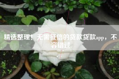精选整理！无需征信的贷款贷款app，不容错过