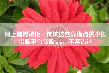 网上借钱被拒，试试这些靠谱点的小额借款平台贷款app，不容错过