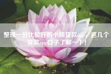 整理一份比较好的小额贷款app，这几个贷款app口子了解一下！