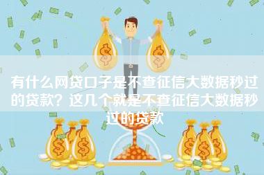 有什么网贷口子是不查征信大数据秒过的贷款？这几个就是不查征信大数据秒过的贷款