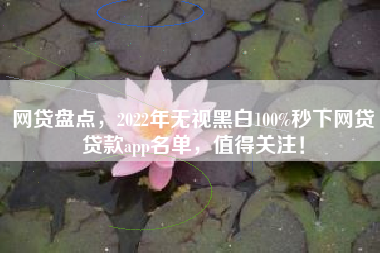 网贷盘点，2022年无视黑白100%秒下网贷贷款app名单，值得关注！