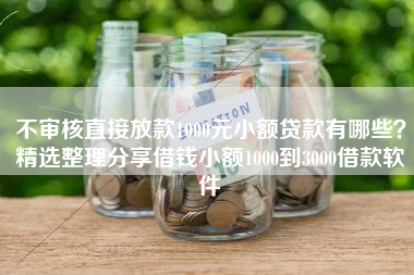 不审核直接放款1000元小额贷款有哪些？精选整理分享借钱小额1000到3000借款软件