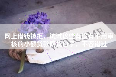 网上借钱被拒，试试这些有没有不用审核的小额贷款网贷口子，不容错过