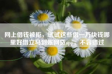 网上借钱被拒，试试这些借一万块钱哪里好借立马到账网贷app，不容错过