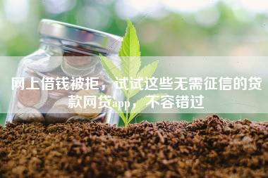 网上借钱被拒，试试这些无需征信的贷款网贷app，不容错过