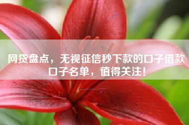 网贷盘点，无视征信秒下款的口子借款口子名单，值得关注！