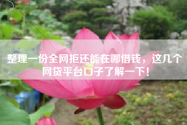 整理一份全网拒还能在哪借钱,这几个网贷平台口子了解一下! 整理一份全网拒还能在哪借钱,这几个网贷平台口子了解一下!