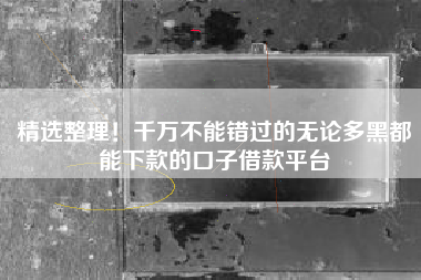 精选整理！千万不能错过的无论多黑都能下款的口子借款平台