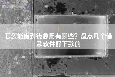 怎么能借到钱急用有哪些？盘点几个借款软件好下款的