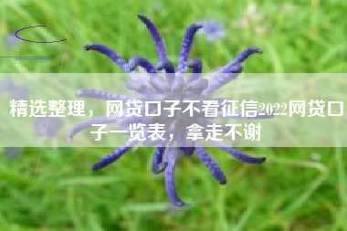 精选整理，网贷口子不看征信2022网贷口子一览表，拿走不谢