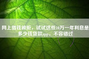 网上借钱被拒，试试这些10万一年利息是多少钱贷款app，不容错过