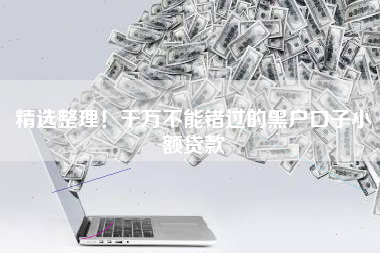 精选整理！千万不能错过的黑户口子小额贷款