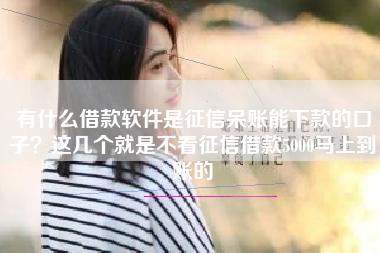 有什么借款软件是征信呆账能下款的口子？这几个就是不看征信借款5000马上到账的