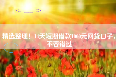 精选整理！14天短期借款1000元网贷口子，不容错过