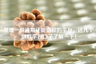 整理一份逾期还能借款的平台，这几个借款平台口子了解一下！