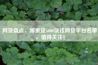 网贷盘点，哪里贷5000块钱网贷平台名单，值得关注！