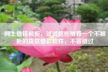 网上借钱被拒，试试这些推荐一个不被拒的贷款借款软件，不容错过