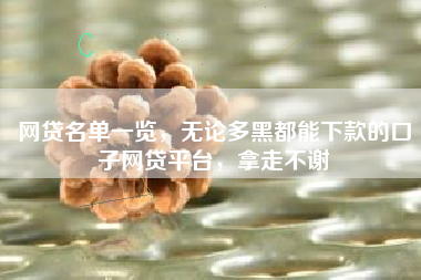 网贷名单一览，无论多黑都能下款的口子网贷平台，拿走不谢