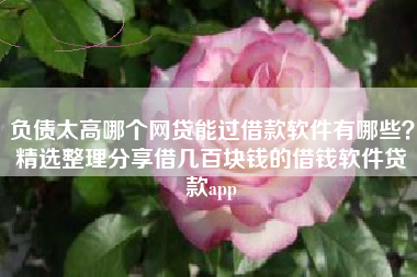 负债太高哪个网贷能过借款软件有哪些？精选整理分享借几百块钱的借钱软件贷款app