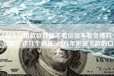 有什么借款软件是不看征信不看负债的贷款？这几个就是2022万年拒能下款的口子