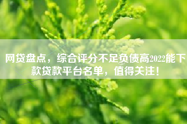 网贷盘点，综合评分不足负债高2022能下款贷款平台名单，值得关注！