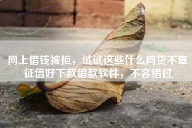 网上借钱被拒,试试这些什么网贷不查征信好下款借款软件,不容错过 网上借钱被拒,试试这些什么网贷不查征信好下款借款软件,不容错过