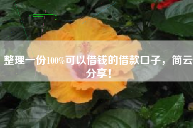整理一份100%可以借钱的借款口子,简云分享! 整理一份100%可以借钱的借款口子,简云分享!