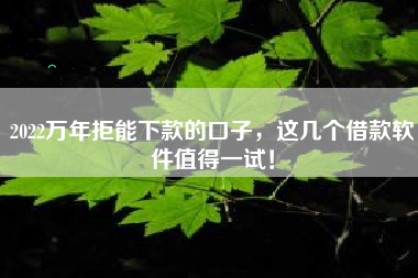 2022万年拒能下款的口子,这几个借款软件值得一试! 2022万年拒能下款的口子,这几个借款软件值得一试!
