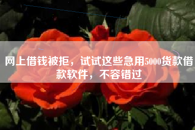 网上借钱被拒，试试这些急用5000货款借款软件，不容错过