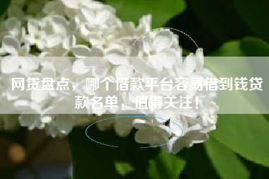 网贷盘点，哪个借款平台容易借到钱贷款名单，值得关注！