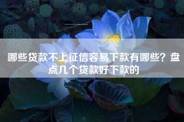 哪些贷款不上征信容易下款有哪些？盘点几个贷款好下款的