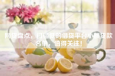 网贷盘点，门槛低的借贷平台小额贷款名单，值得关注！