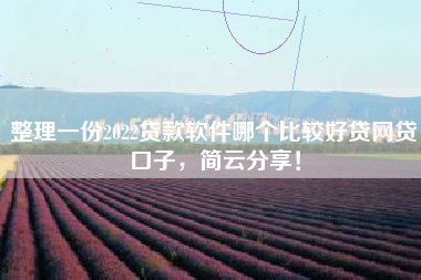整理一份2022贷款软件哪个比较好贷网贷口子，简云分享！