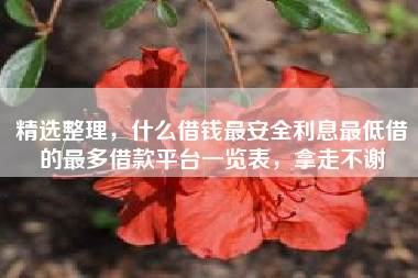 精选整理，什么借钱最安全利息最低借的最多借款平台一览表，拿走不谢