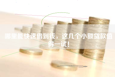 哪里能快速借到钱，这几个小额贷款值得一试！
