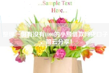整理一份有没有1000的小额借款网贷口子，简云分享！