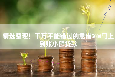 精选整理！千万不能错过的急借5000马上到账小额贷款